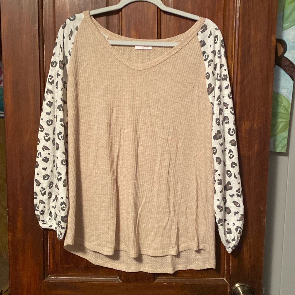 pink lily cheetah print long sleeve dress shirt